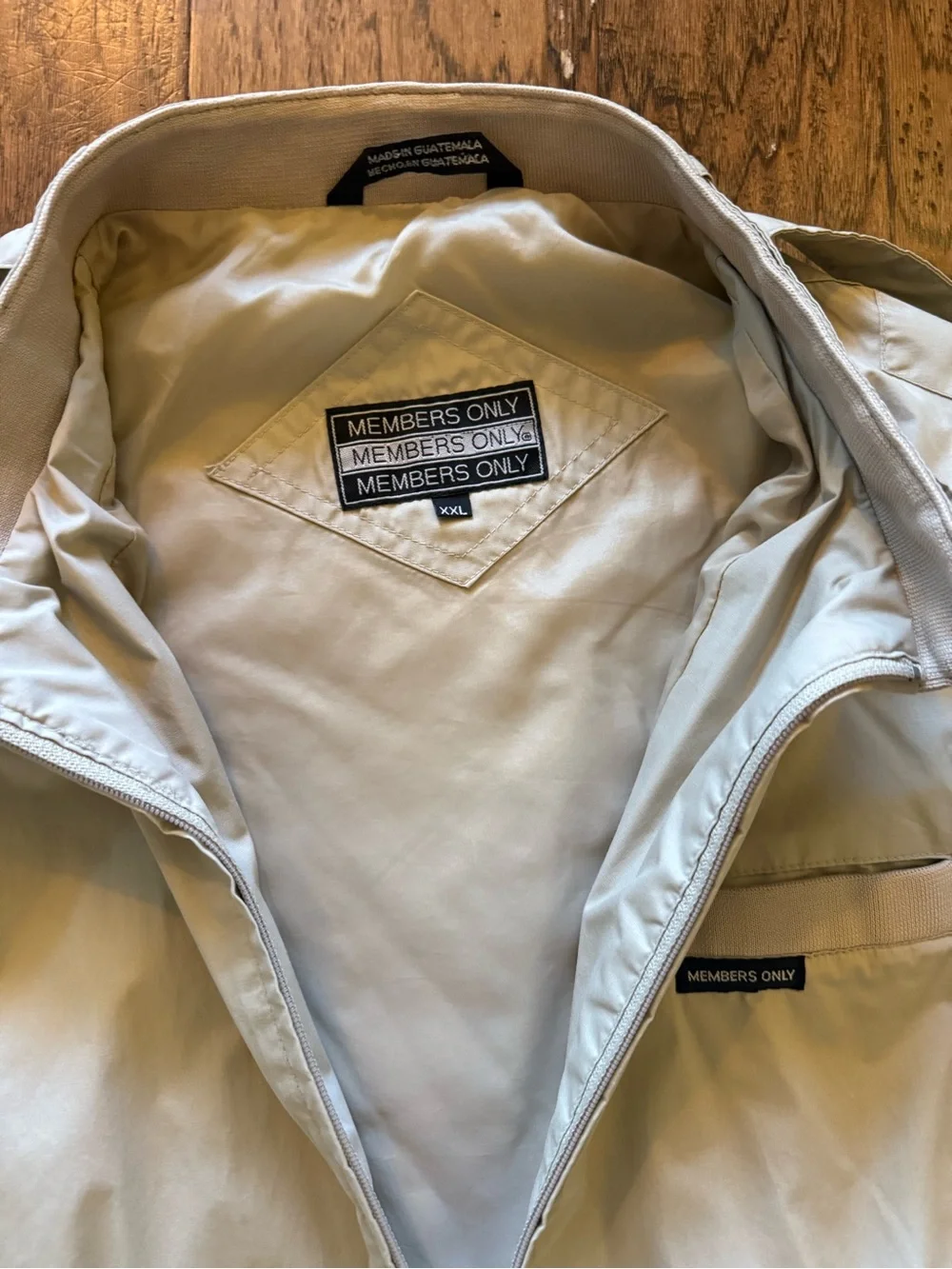Members Only Light Beige Bomber Jacket